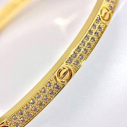 [LoveLucky]Clover & Love Diamond-Paved Radiant Line 2-Piece Bracelet Stack Set