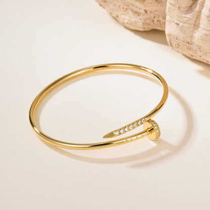 [LoveLucky] JUSTE Diamond & LOVE Diamond-Paved Bracelet Stack Set