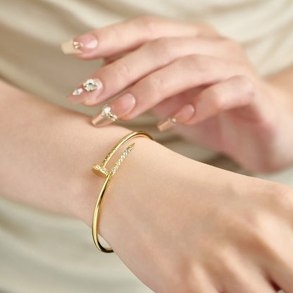 [LoveLucky] JUSTE Diamond & LOVE Diamond-Paved Bracelet Stack Set