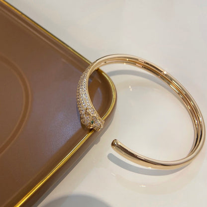 [LUCKY LOVE]PANTHERE HALF DIAMOND OPEN BRACELET