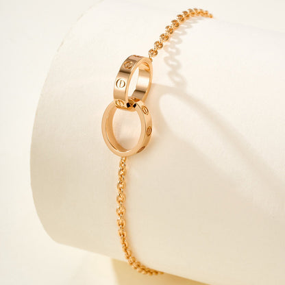 [LUCKY LOVE]LOVE BRACELET DOUBLE RING