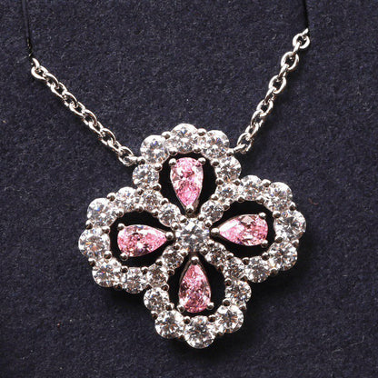 [LUCKY LOVE]LOOP NECKLACE FULL MOTIF DIAMOND 16MM MULTIPLE COLORS