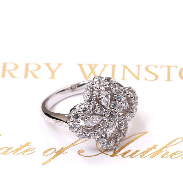 [LUCKY LOVE]LOOP RING FULL MOTIF DIAMOND 16MM SILVE