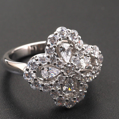 [LUCKY LOVE]LOOP RING FULL MOTIF DIAMOND 16MM SILVE