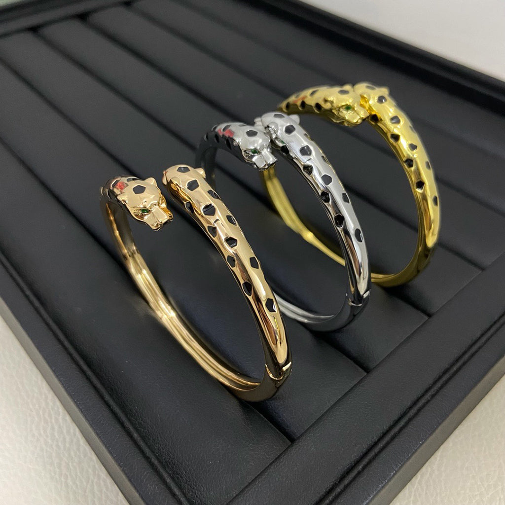 [LUCKY LOVE]PANTHERE DOUBLE HEADED OPEN BRACELET