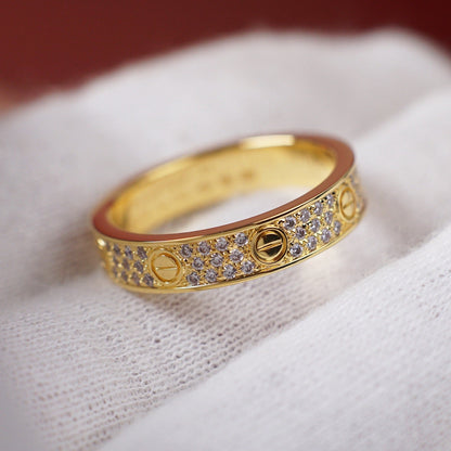 [LUCKY LOVE]LOVE RING 4.0MM DIAMOND PAVED