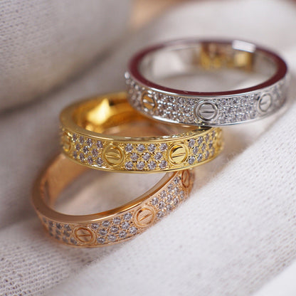 [LUCKY LOVE]LOVE RING 4.0MM DIAMOND PAVED
