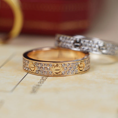 [LUCKY LOVE]LOVE RING 4.0MM DIAMOND PAVED