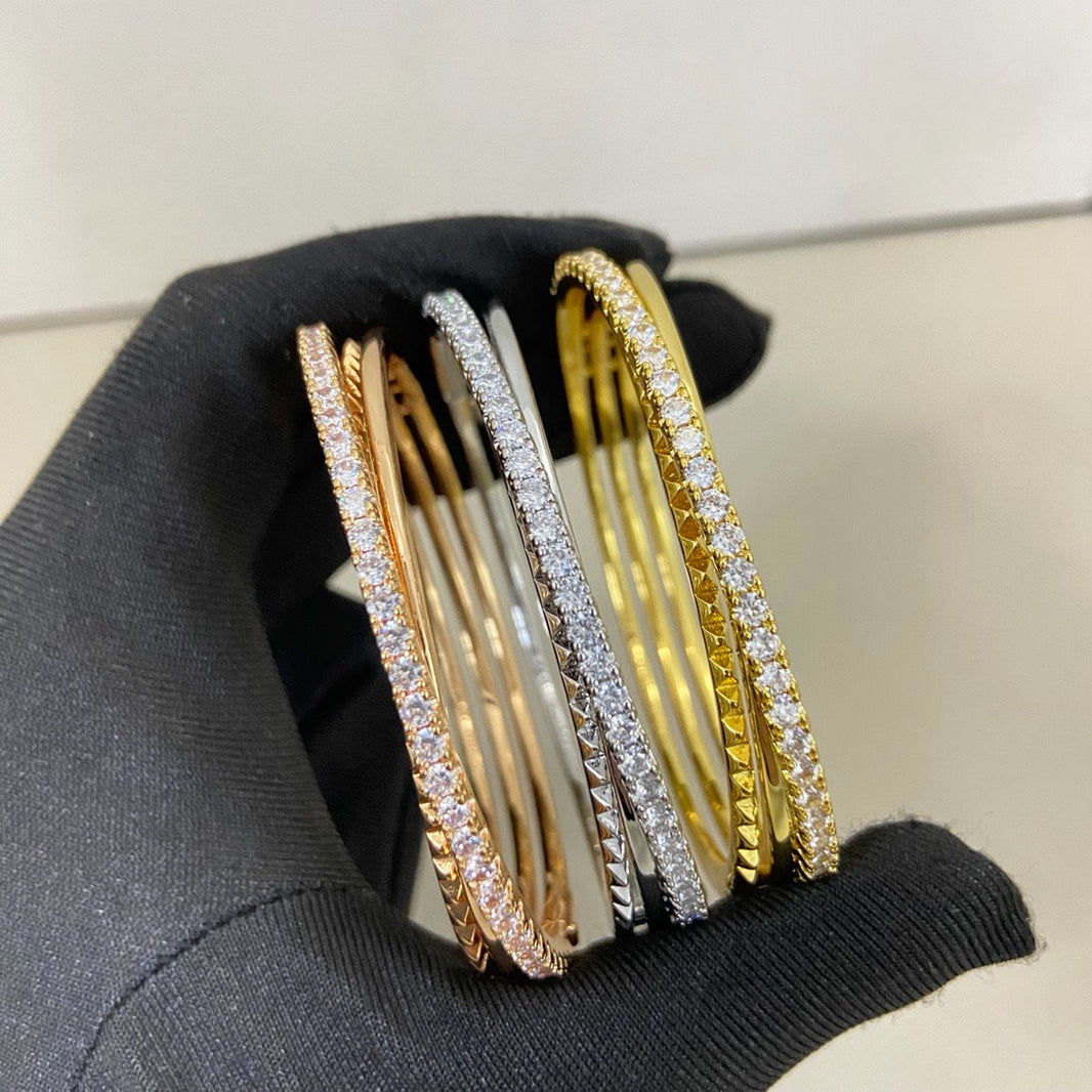 [LUCKY LOVE]ETINCELLE HALF-PAVED DIAMOND BRACELET