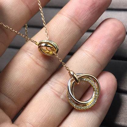 [LUCKY LOVE]TRINITY DIAMONDS NECKLACE