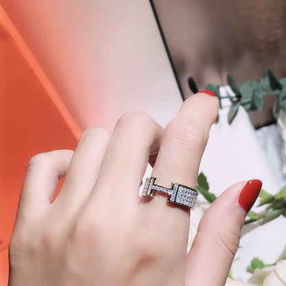 [LUCKY LOVE]H RING FULL DIAMOND