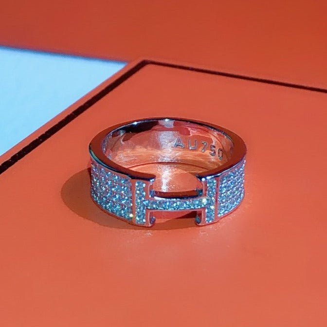 [LUCKY LOVE]H RING FULL DIAMOND