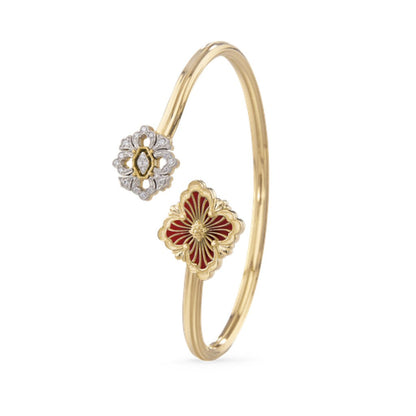 [LUCKY LOVE]OPERA TULLE  GOLD BRACELET WITH ENAMEL BACKGROUND