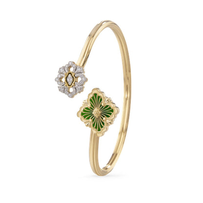 [LUCKY LOVE]OPERA TULLE  GOLD BRACELET WITH ENAMEL BACKGROUND