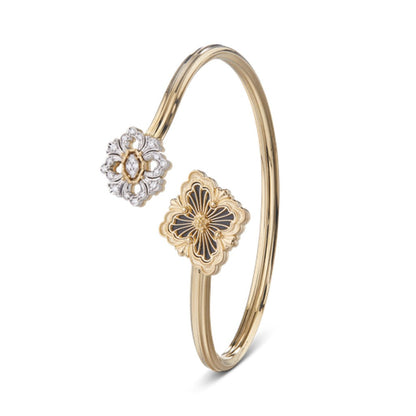 [LUCKY LOVE]OPERA TULLE  GOLD BRACELET WITH ENAMEL BACKGROUND