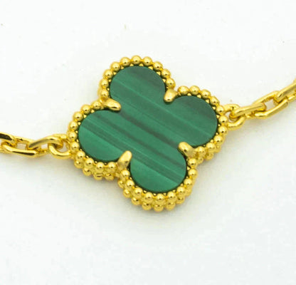 [LUCKY LOVE] CLOVER 5 MOTIF MALACHITE BRACELET COLLECTION