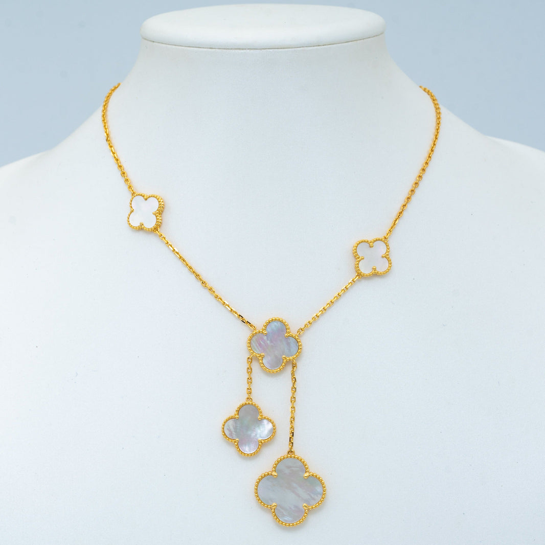 [LUCKY LOVE]CLOVER MOTHER OF PEARL NECKLACE 6 MOTIF