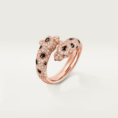 [LUCKY LOVE]PANTHERE DOUBLE HEADED FULL DIAMOND  RING