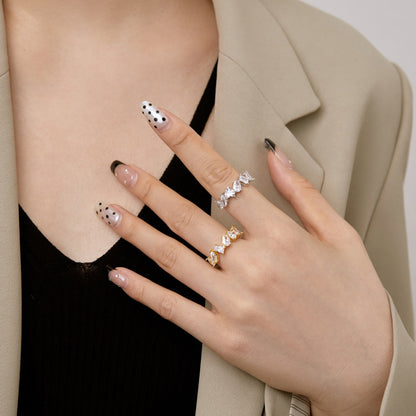 [LUCKY LOVE]Delicate Multi Cut Ring