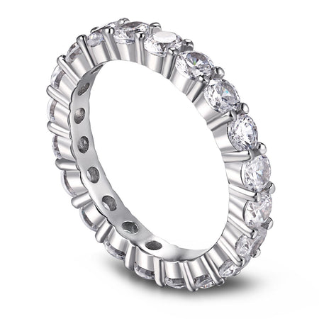 [LUCKY LOVE]Sparkling Round Cut Tennis Ring