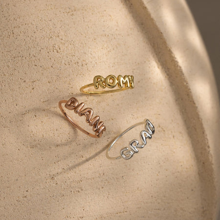 Bubble Name Ring