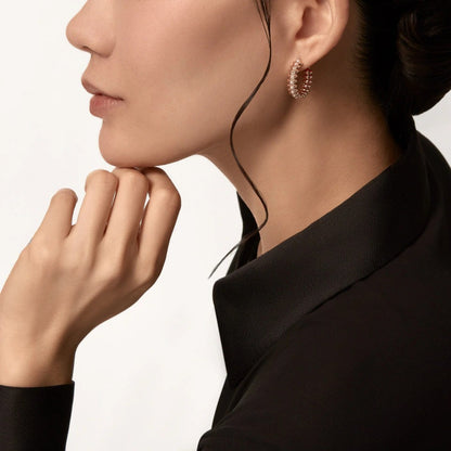 [LUCKY LOVE]CLASH 6.4MM FULL DIAMOND SMALL EARRINGS