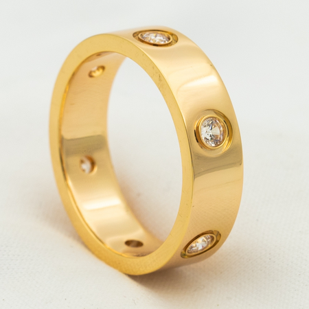 [LUCKY LOVE]LOVE RING 5.5MM 6 DIAMONDS PINK GOLD