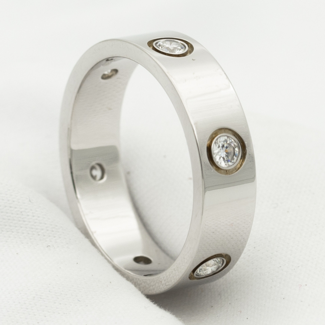 [LUCKY LOVE]LOVE RING 5.5MM 6 DIAMONDS SILVER