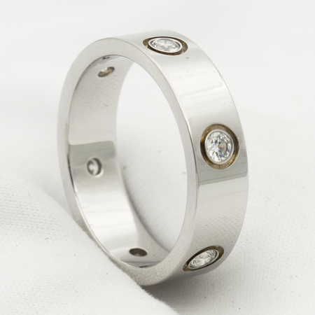 [LUCKY LOVE]LOVE RING 5.5MM 6 DIAMONDS SILVER