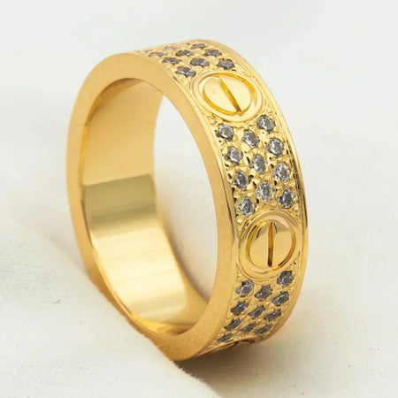[LUCKY LOVE]LOVE RING 5.5MM DIAMONDS PAVED