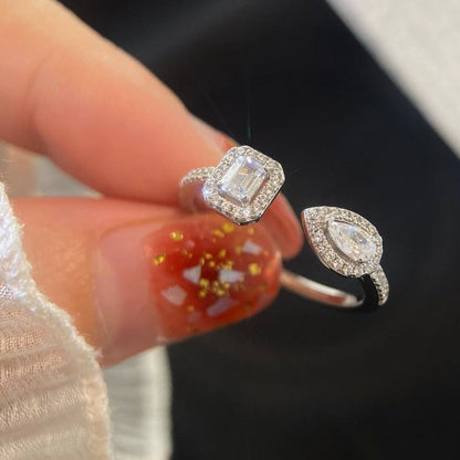 [LUCKY LOVE]MY TWIN TOI & MOI SILVER DIAMOND RING