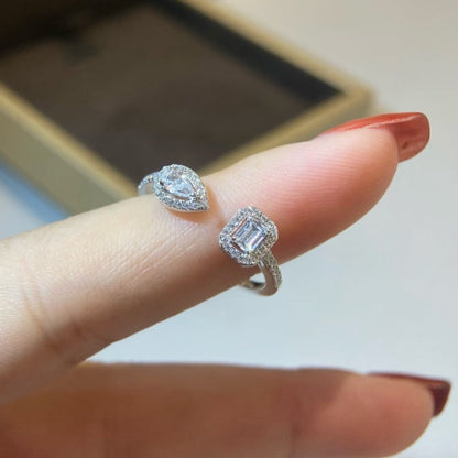 [LUCKY LOVE]MY TWIN TOI & MOI SILVER DIAMOND RING