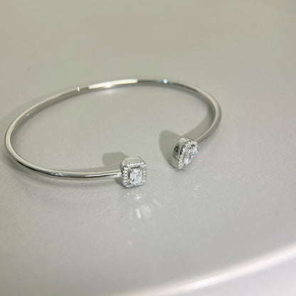 [LUCKY LOVE]JONC FLEX MY TWIN TOI & MOI SILVER DIAMOND BRACELET