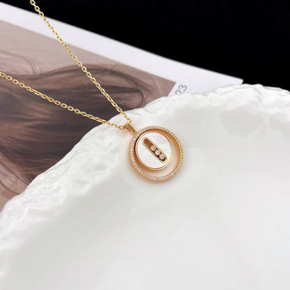 [LUCKY LOVE]LUCKY MOVE MM NACRE BLANCHE DIAMOND NECKLACE