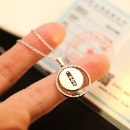 [LUCKY LOVE]LUCKY MOVE MM SILVER DIAMOND NECKLACE