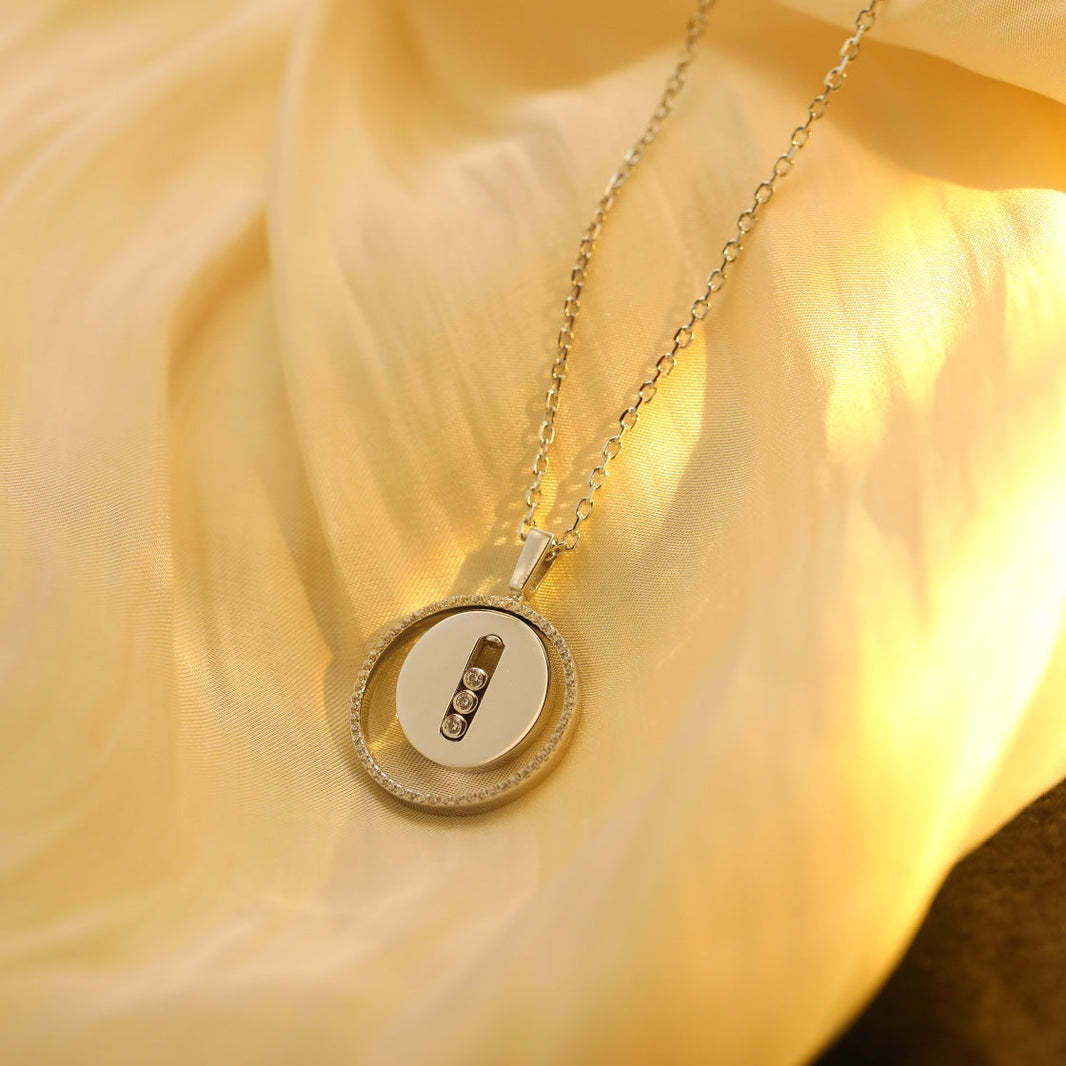 [LUCKY LOVE]LUCKY MOVE MM SILVER DIAMOND NECKLACE