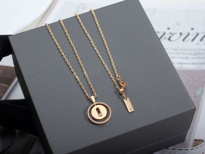 [LUCKY LOVE]LUCKY MOVE PM NECKLACE PINK GOLD DIAMOND
