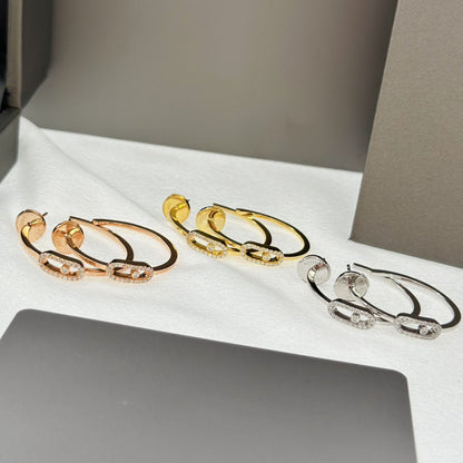 [LUCKY LOVE]CREOLES MOVE UNO PM DIAMOND EARRINGS
