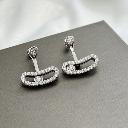 [LUCKY LOVE]MOVE UNO SILVER DIAMOND EARRINGS