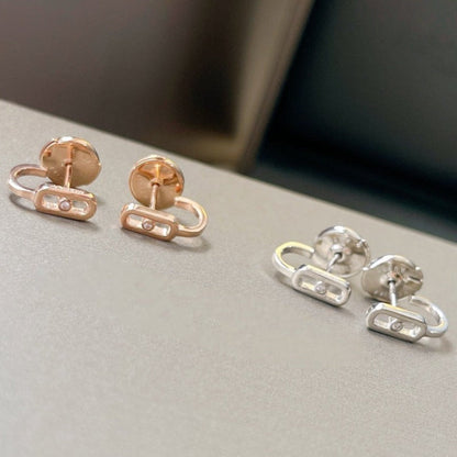 [LUCKY LOVE]CREOLES MOVE UNO MINI 1 DIAMOND EARRINGS