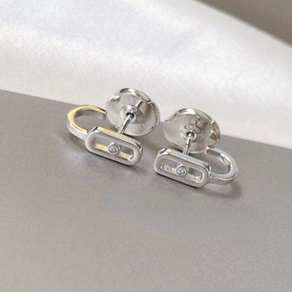 [LUCKY LOVE]CREOLES MOVE UNO MINI 1 DIAMOND EARRINGS