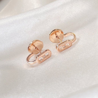 [LUCKY LOVE]CREOLES MOVE UNO MINI 1 DIAMOND EARRINGS