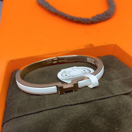 [LUCKY LOVE]CLASSIC HM CLIC WHITE 8MM ENAMEL BRACELET