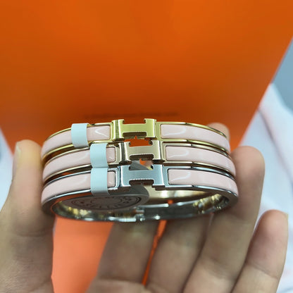 [LUCKY LOVE]CLASSIC HM CLIC  PINK 8MM ENAMEL BRACELET