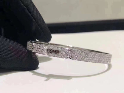 [LUCKY LOVE]HM KELLY BRACELET IN SILVER AND FULL PAVE DIAMOND