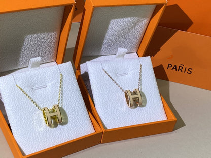 [LUCKY LOVE]HM CLIC YELLOW ENAMEL GOLD NECKLACE