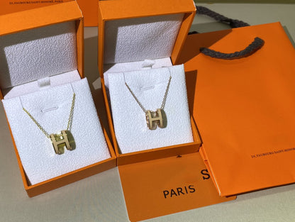 [LUCKY LOVE]HM CLIC YELLOW ENAMEL GOLD NECKLACE