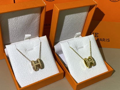 [LUCKY LOVE]HM CLIC YELLOW ENAMEL GOLD NECKLACE