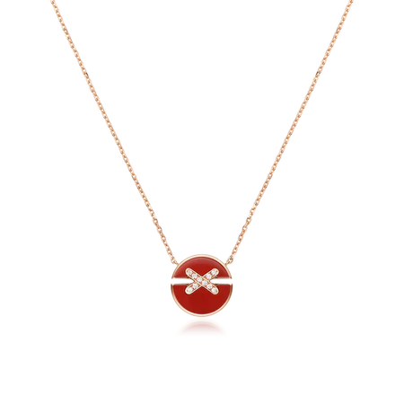 [LUCKY LOVE]JEUX DE ROSE GOLD DIAMOND NECKLACE