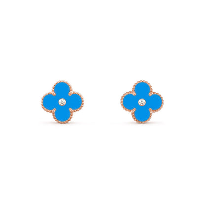 [LUCKY LOVE]CLOVER  15MM DIAMOND EARRINGS COLLECTION